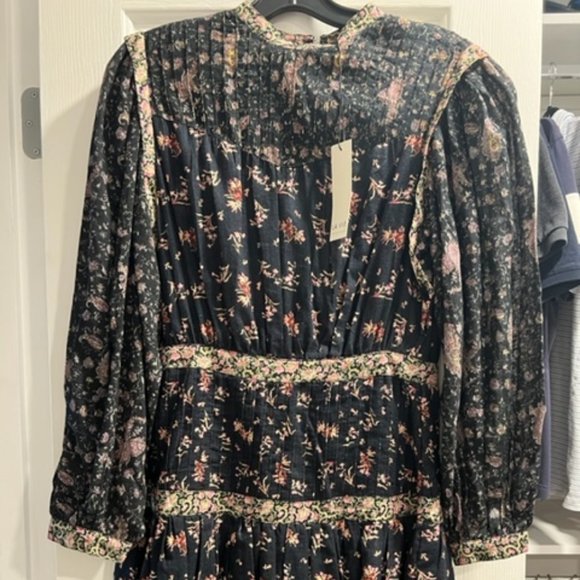 Rebecca Taylor La Vie- Black Combo Print Mix Short Dress - Picture 3 of 9